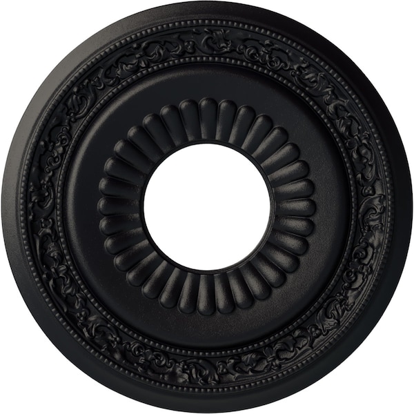 Ekena Millwork Lauren Ceiling Medallion (Fits Canopies up to 6 1/4"), 20 5/8"OD x 6 1/4"ID x 1 3/8"P, Steel Gray CM20LNSGS - main
